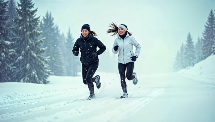 Courir dans la neige